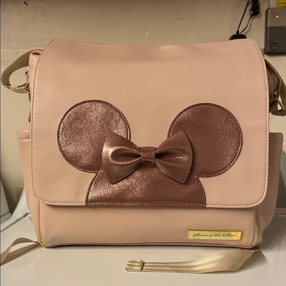 Petunia Pickle Bottom Pink and Gold Box Diaper Bag